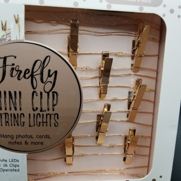 Firefly Mini LED String Lights 15ft Rose Gold Clips Hang Photos Cards Notes New - Picture 3 of 8